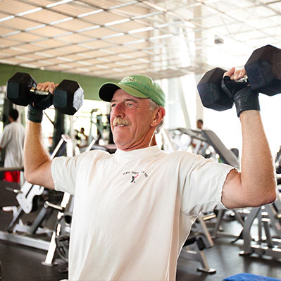 A man lifting weights.